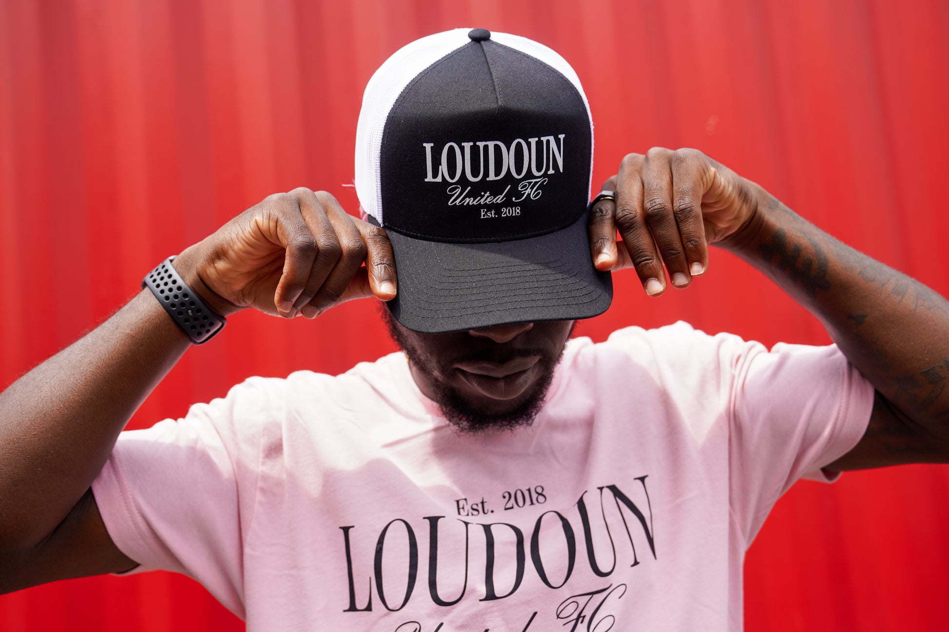 Loudoun United Black & White Trucker Cap