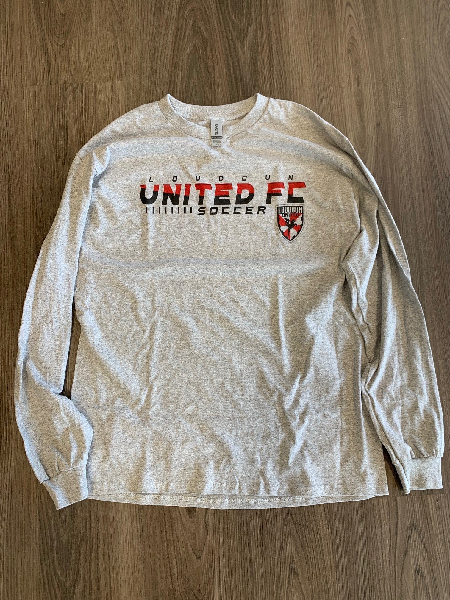 Grey Long Sleeve T-Shirt – Loudoun United FC Logo