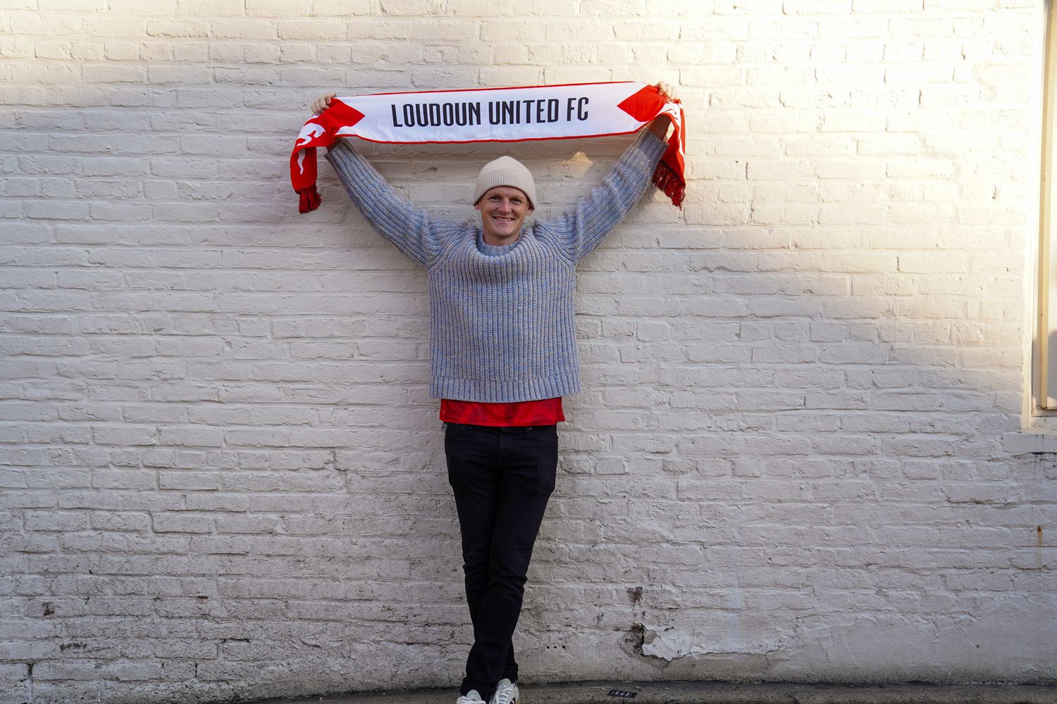 Red & White Loudoun United Scarf