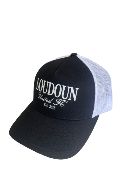 Loudoun United Black & White Trucker Cap