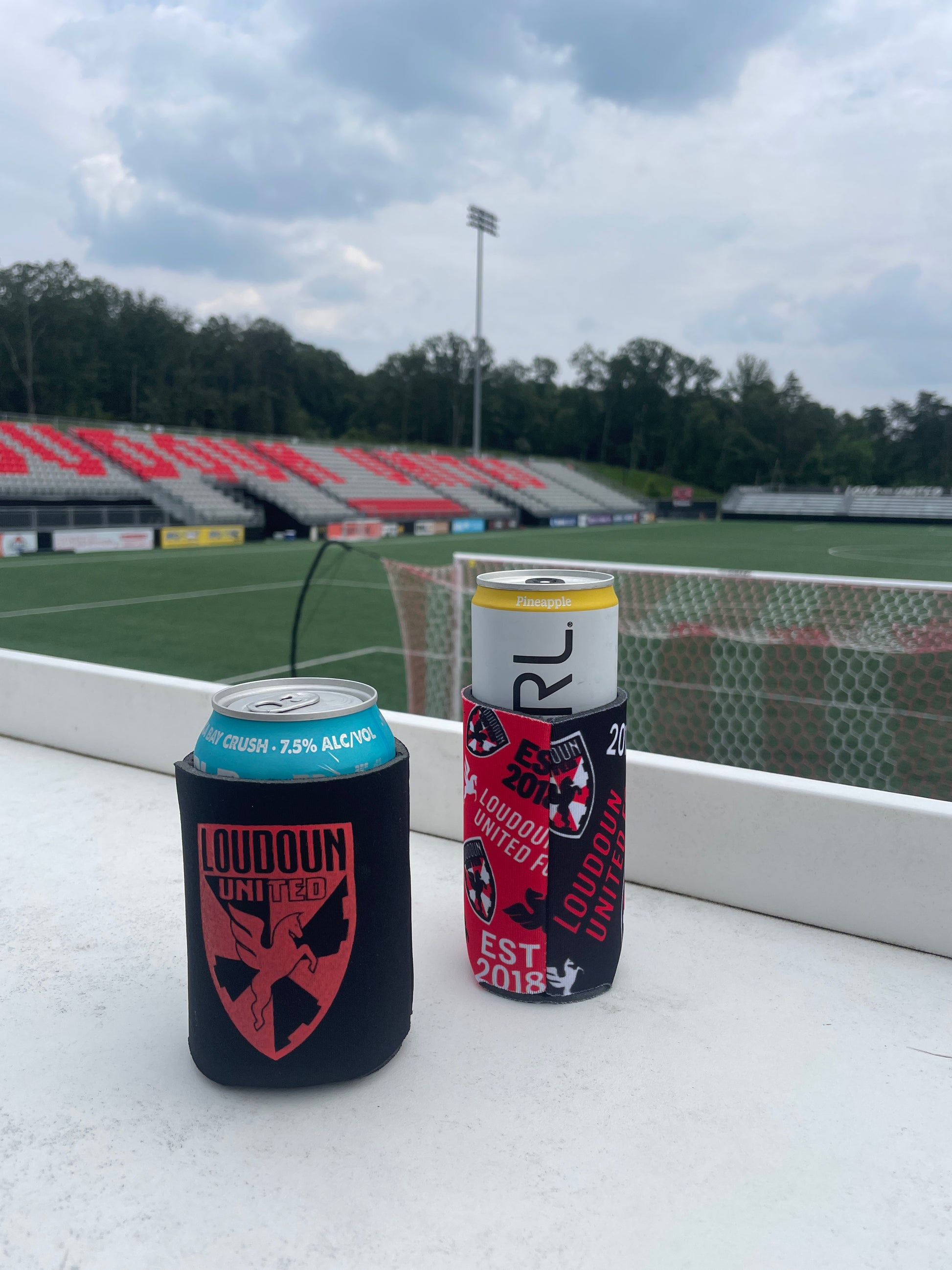 Loudoun United  Red & Black Koozie