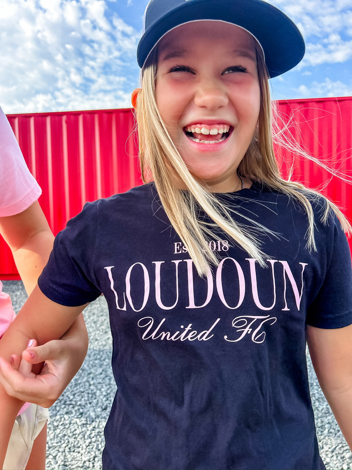 Loudoun United FC Youth Logo T-Shirt Black and Pink