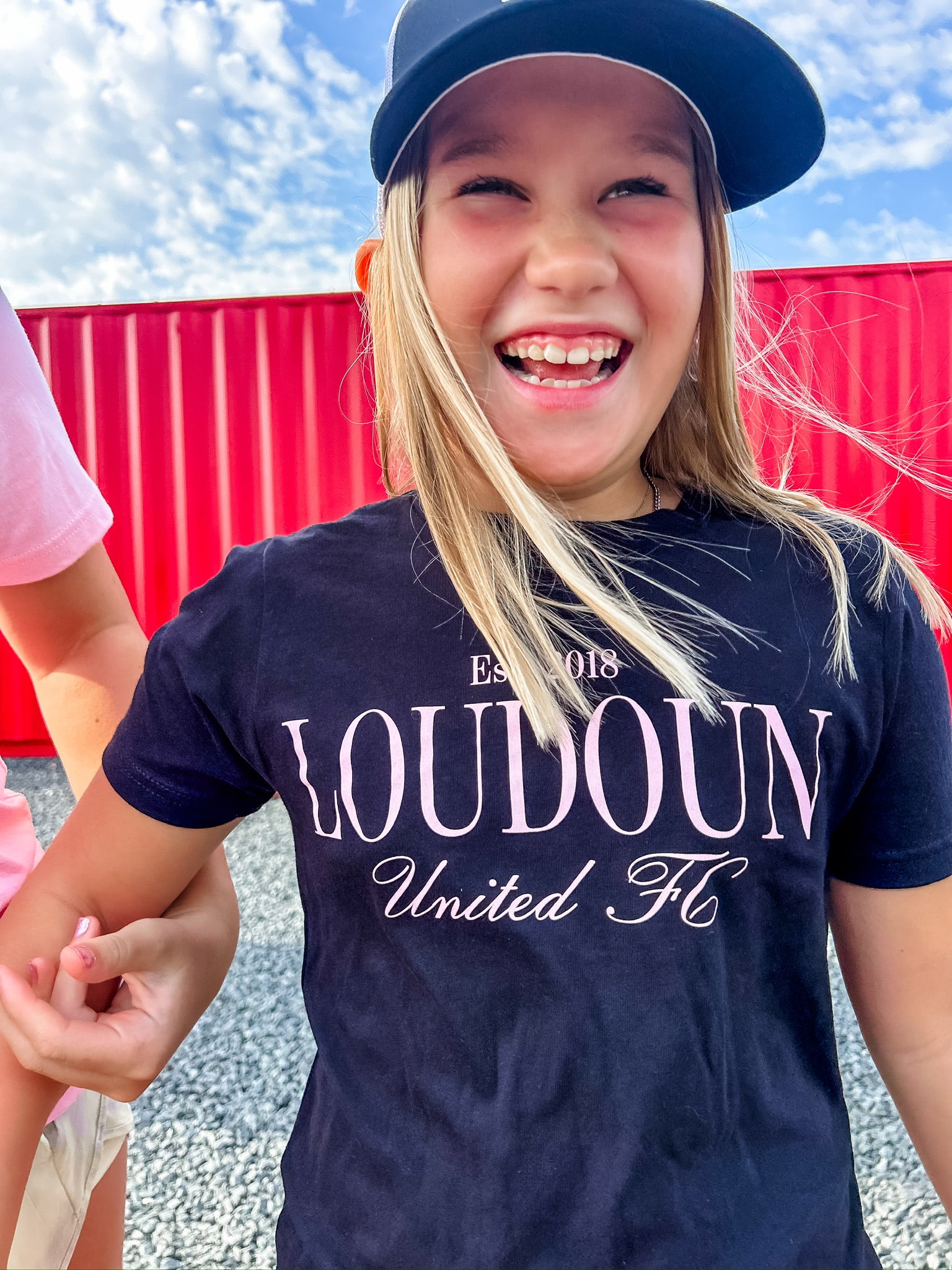 Loudoun United FC Youth Logo T-Shirt Black and Pink