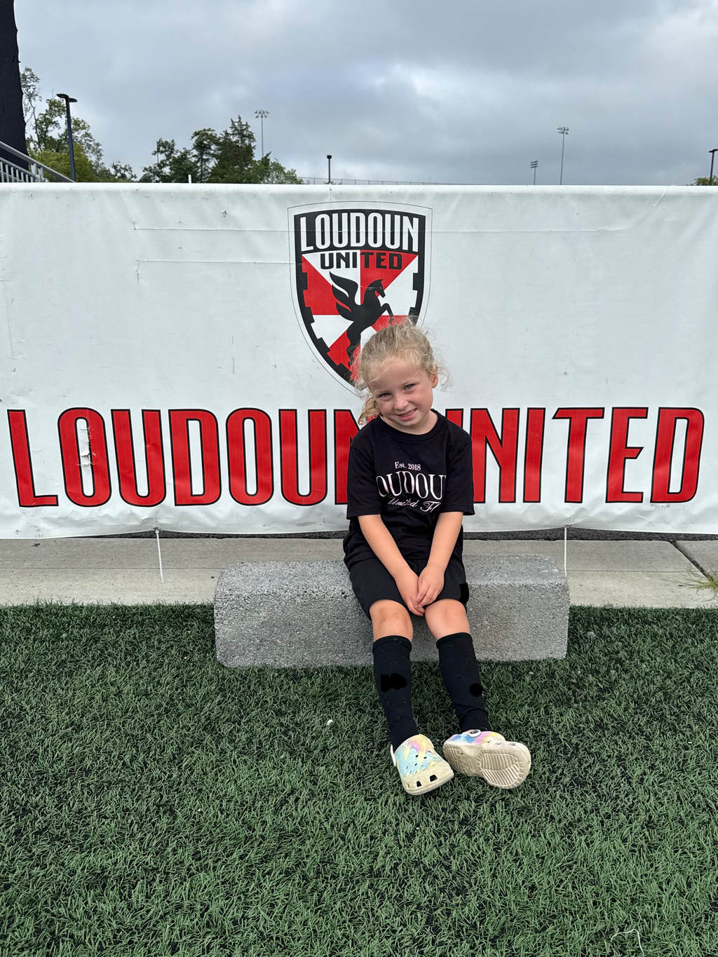 Loudoun United FC Youth Logo T-Shirt Black and Pink