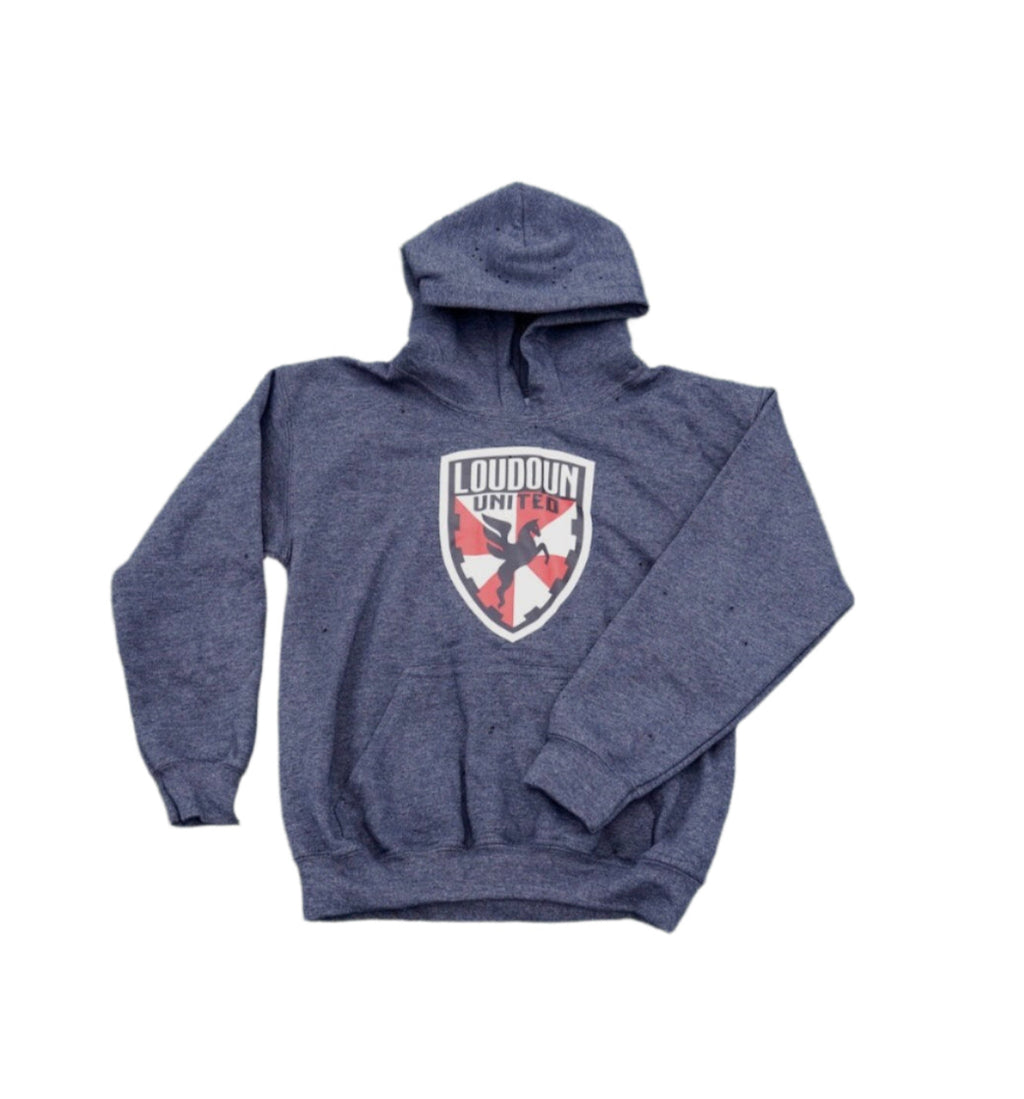 Youth Dark Grey LUFC Crest Hoodie