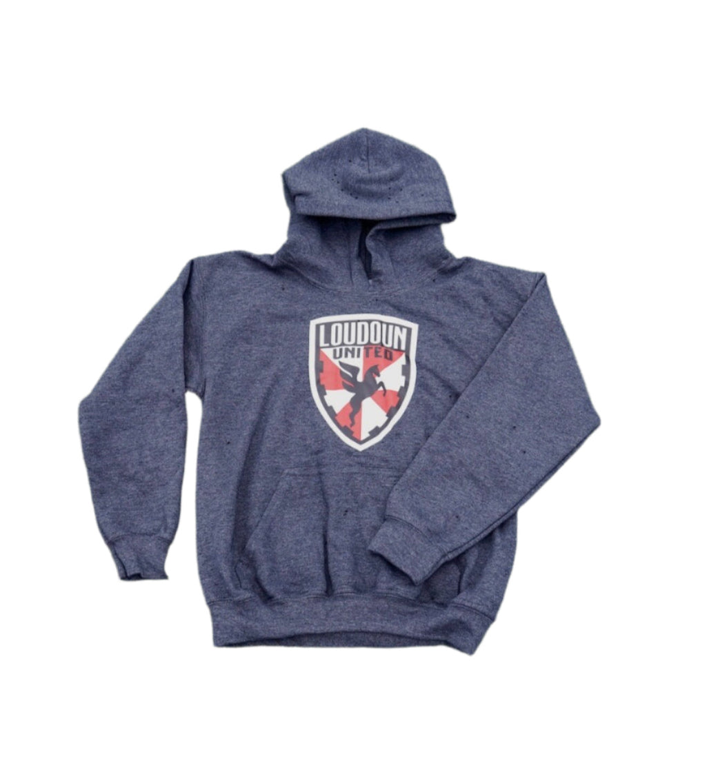 Youth Dark Grey LUFC Crest Hoodie
