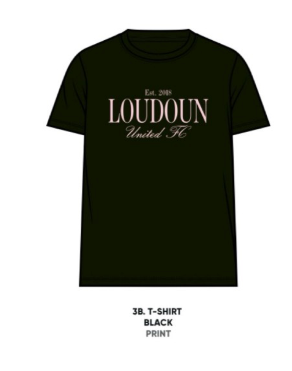 Loudoun United FC Youth Logo T-Shirt Black and Pink