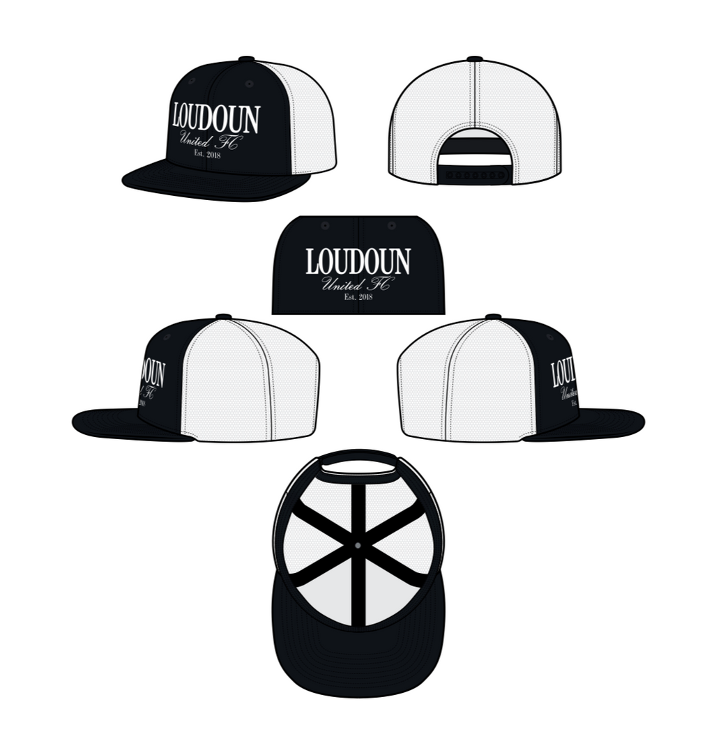 Loudoun United Black & White Trucker Cap