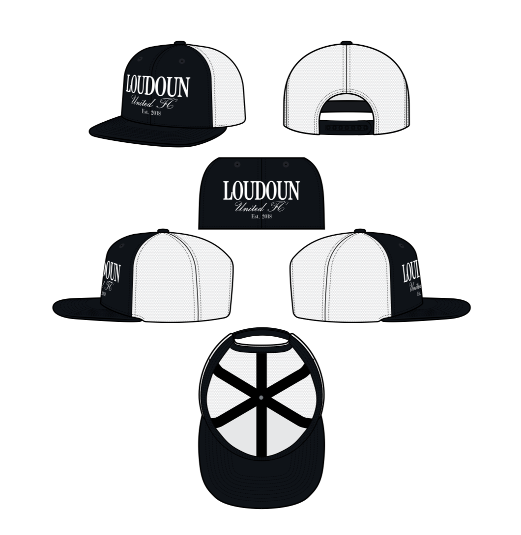Loudoun United Black & White Trucker Cap