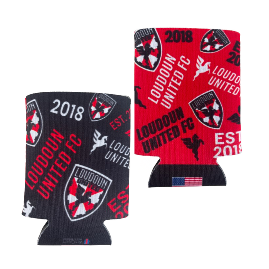 Loudoun United  Red & Black Koozie