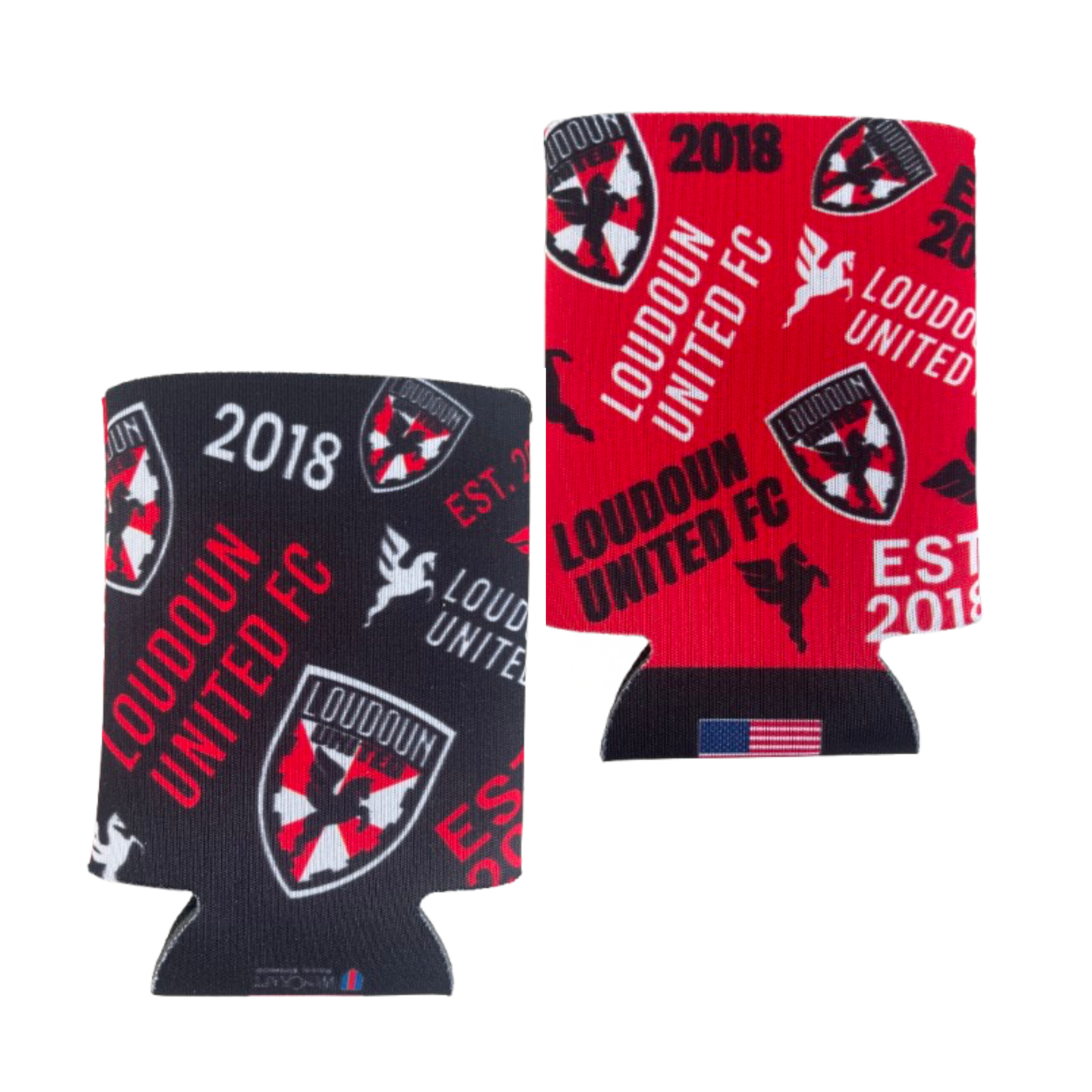 Loudoun United  Red & Black Koozie